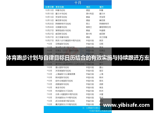 体育跑步计划与自律目标日历结合的有效实施与持续跟进方案